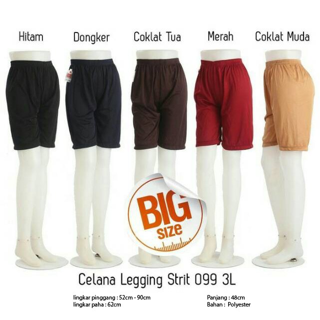 Celana strit pendek wanita 3L jumbo / legging pendek 3L / dalaman celana pendek