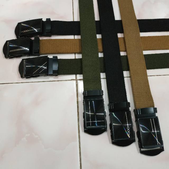 GESPER Sabuk Pria, Ikat Pinggang Pria Kanvas,  Gesper Kanvas Hitam,  Gesper Kanvas 150 CM Uk. GEMUK