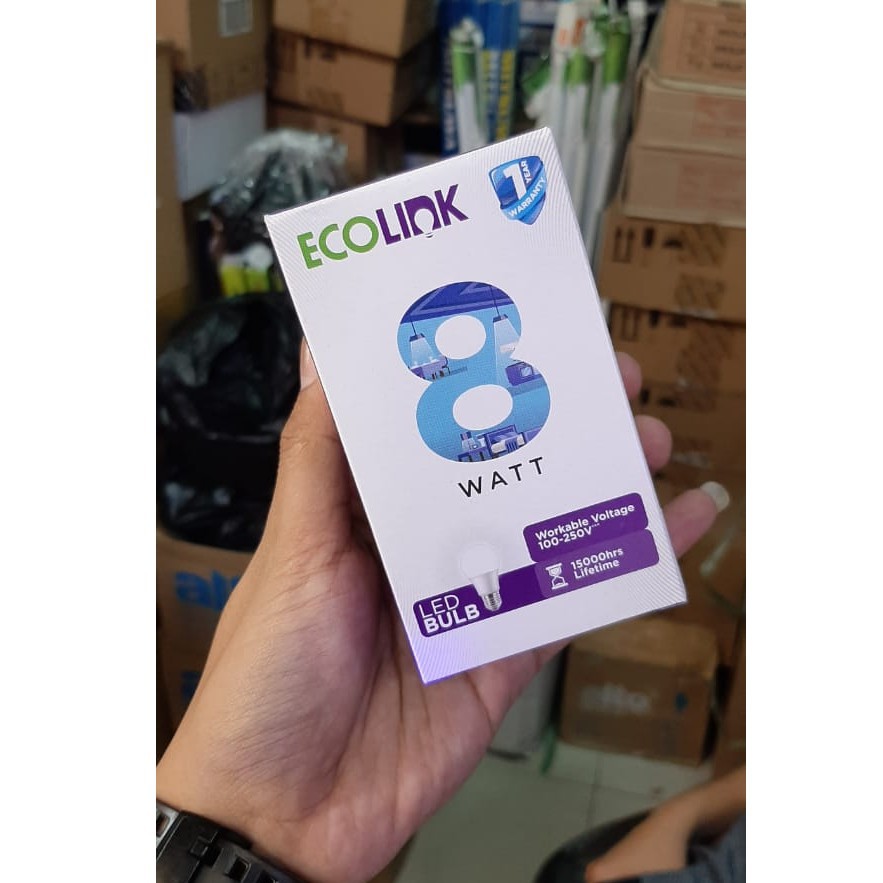 Ecolink LED Bulb 8 W Lampu LED E27 8Watt Ecolink Bohlam Bulb 8 Watt LED Ecolink 8W 6000 K dan 3000 K