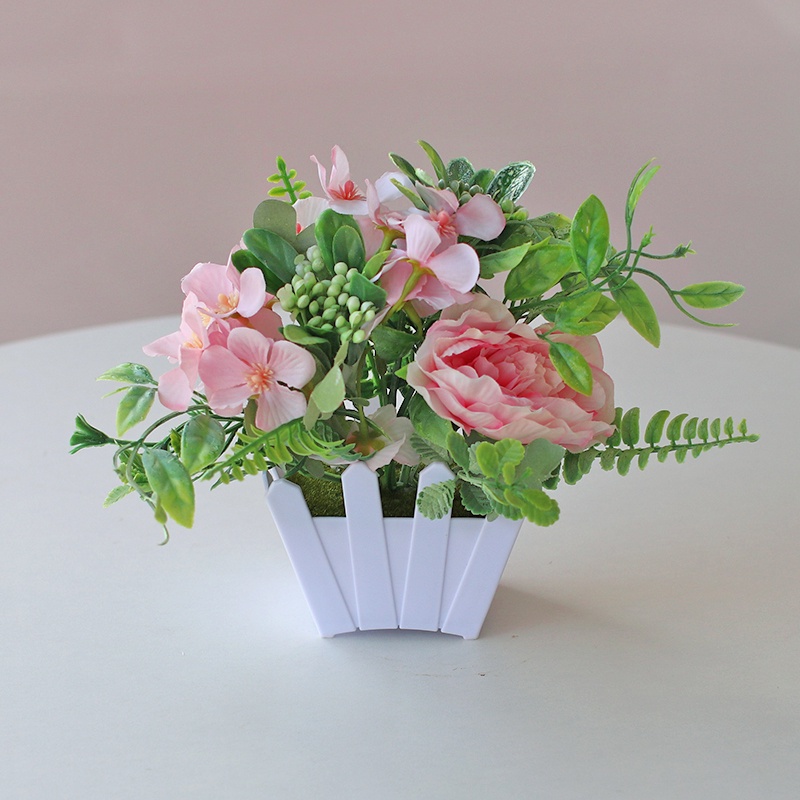 DODORY PT57 Pot Tanaman Hias Bunga Hias Plastik Ornamen Pot Bongsai Artificial Flower Decoration