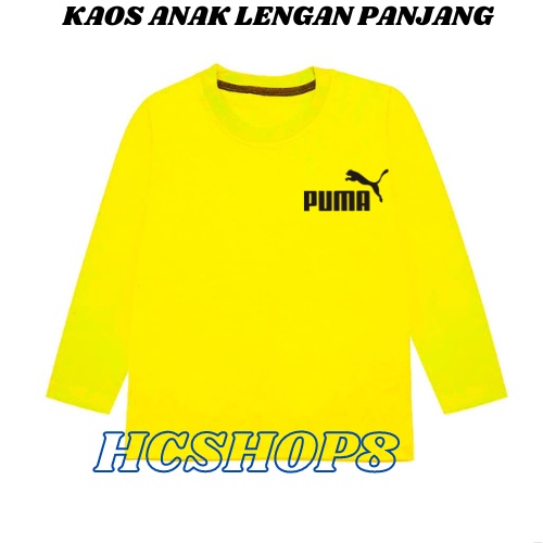 Kaos Anak Laki Laki Perempuan Lengan Panjang PUM Usia 2-16 Tahun Unisex Cowok Cewek