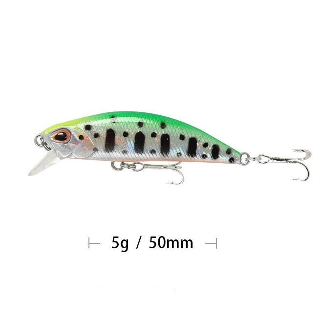 SYFishing 1Pcs 50mm 5g Umpan Pancing Buatan Bentuk Ikan Kecil Mata 3d Bahan Keras Ukuran Fishing Lure