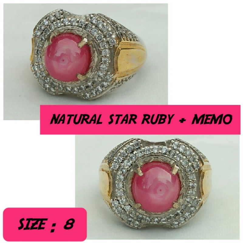 Cincin Batu Permata Asli Natural Ruby serat fatwa antik plus memo.01