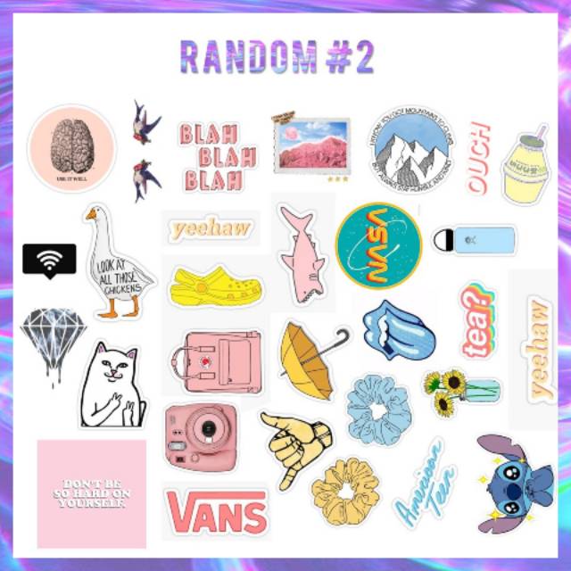 

TUMBLR STICKER Random #2 Pack untuk case hp DIY scrapbook bujo journal sticker (30 - 40 pcs)