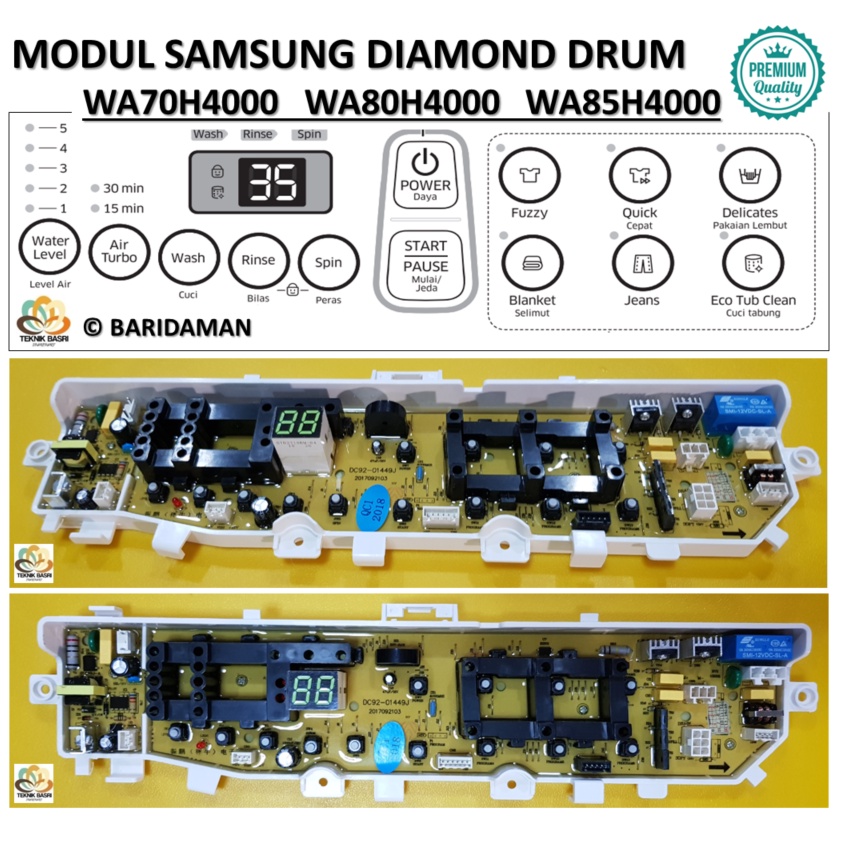 MODUL PCB mesin cuci Samsung Diamond Wobble WA70H4000 WA80H4000 WA85H4200 WA11F5S3