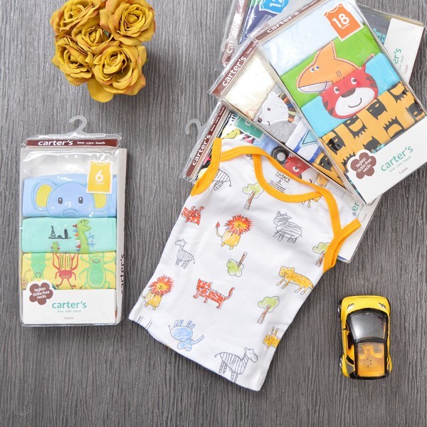 Kaos Atasan Bayi Laki Laki Lengan Kutung isi 5 Pcs P044