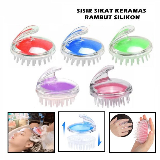 ☀INDOLAND☀ R486 Sikat keramas silikon sisir silicon pijat kepala keramas anti kutu ketombe sikat silicon COD