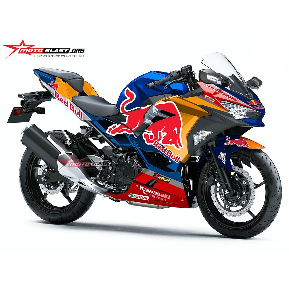 Decal Stiker Full Body New Ninja 250R Fi 2018 Livery Banteng Merah WSBK Motoblast