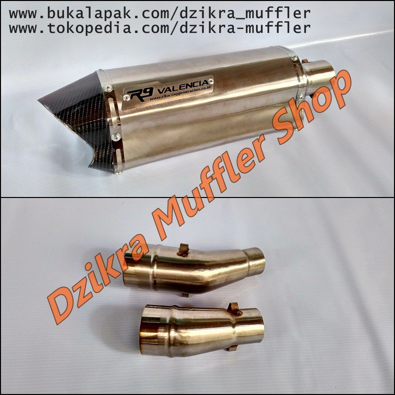 Knalpot R9 valencia slip on for Ninja 250 karbu / fi, RR Mono, Z250, R25, MT25 & CBR250RR