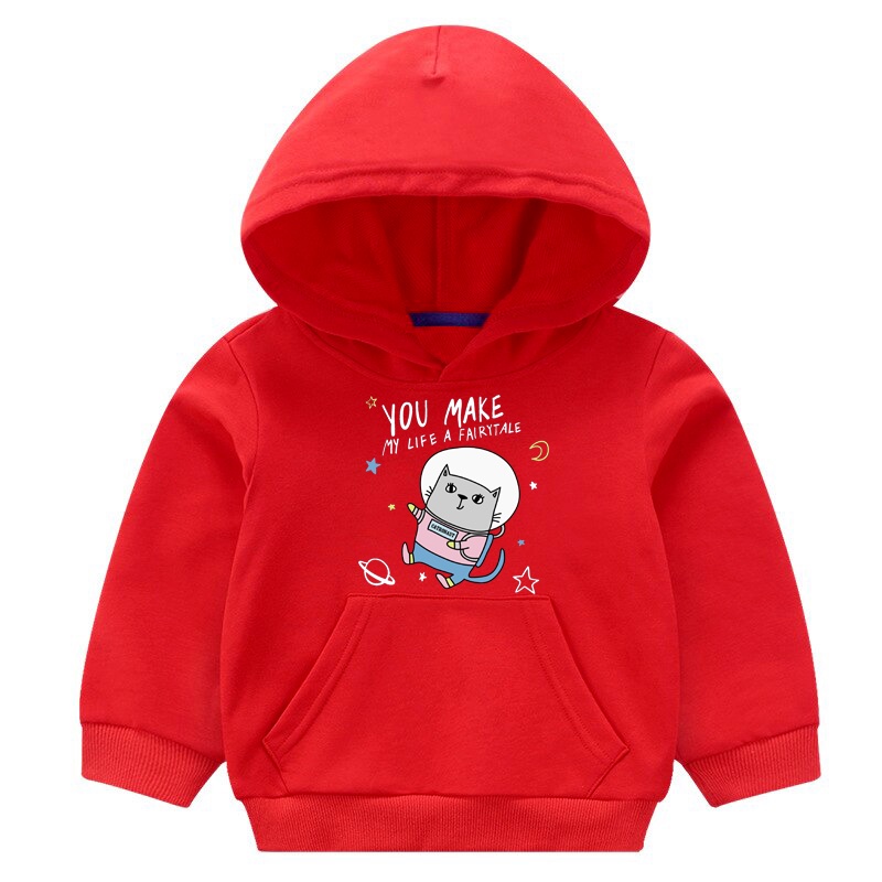 Sweater Anak Hoodie Anak Jaket Anak Motif Kucing Luar Angkasa You Make Fairy Tale Usia 1-6thn-7