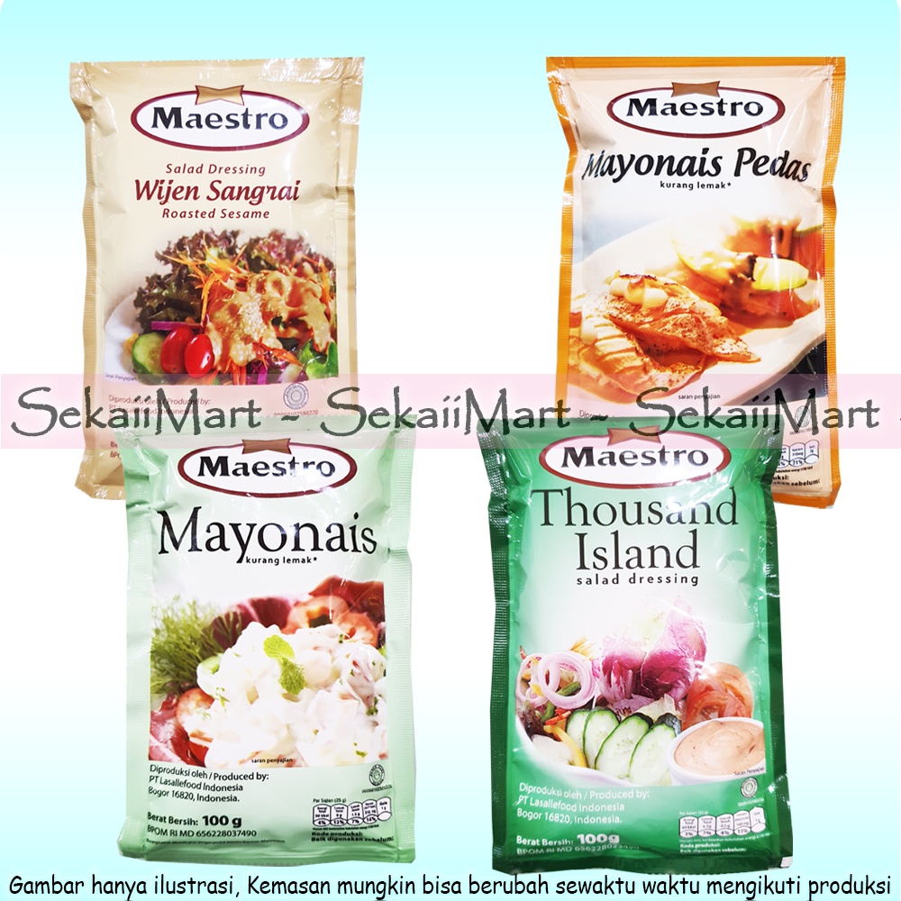 

MAESTRO Salad Dressing All Variant Kemasan Sachet 100g - Mayonais Wijen Sangrai Thousand Island