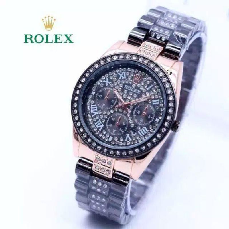 VK Jam Tangan Romawi Wanita R0lex Jam Tangan Chronograph Off Jam Tangan Rantai Stainliss Steel