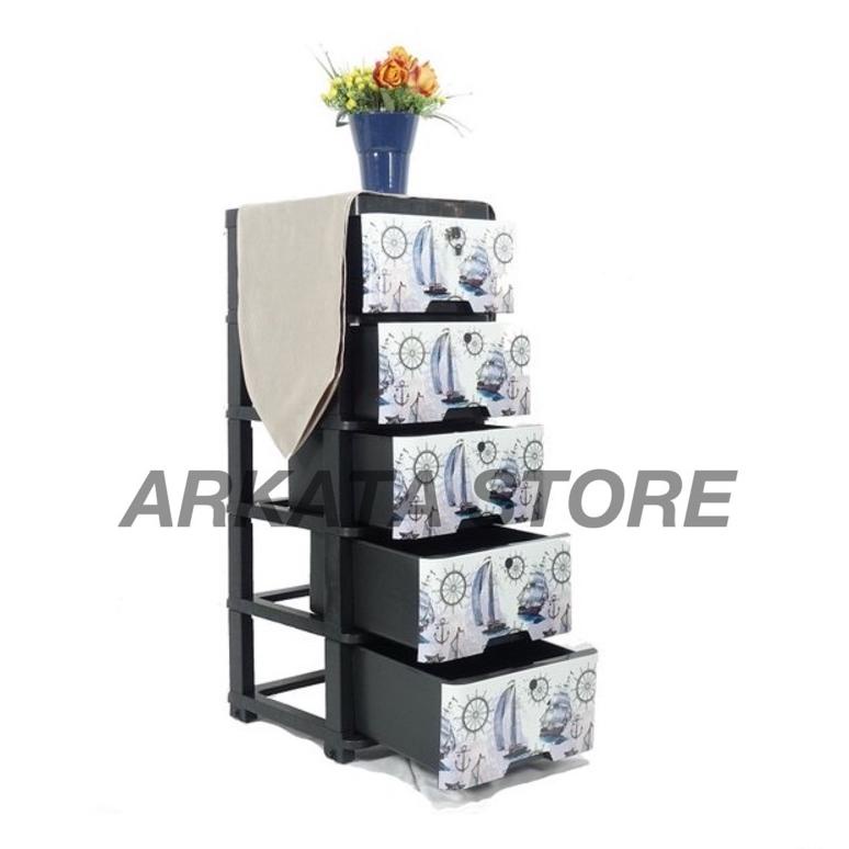 Lemari Plastik Laci Milaci Miami 5 Susun 4 Susun (Kunci) ., ,.