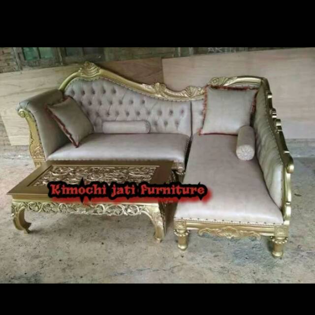 Sofa tamu sudut kursi sudut sofa sudut mewah mebel jati jepara