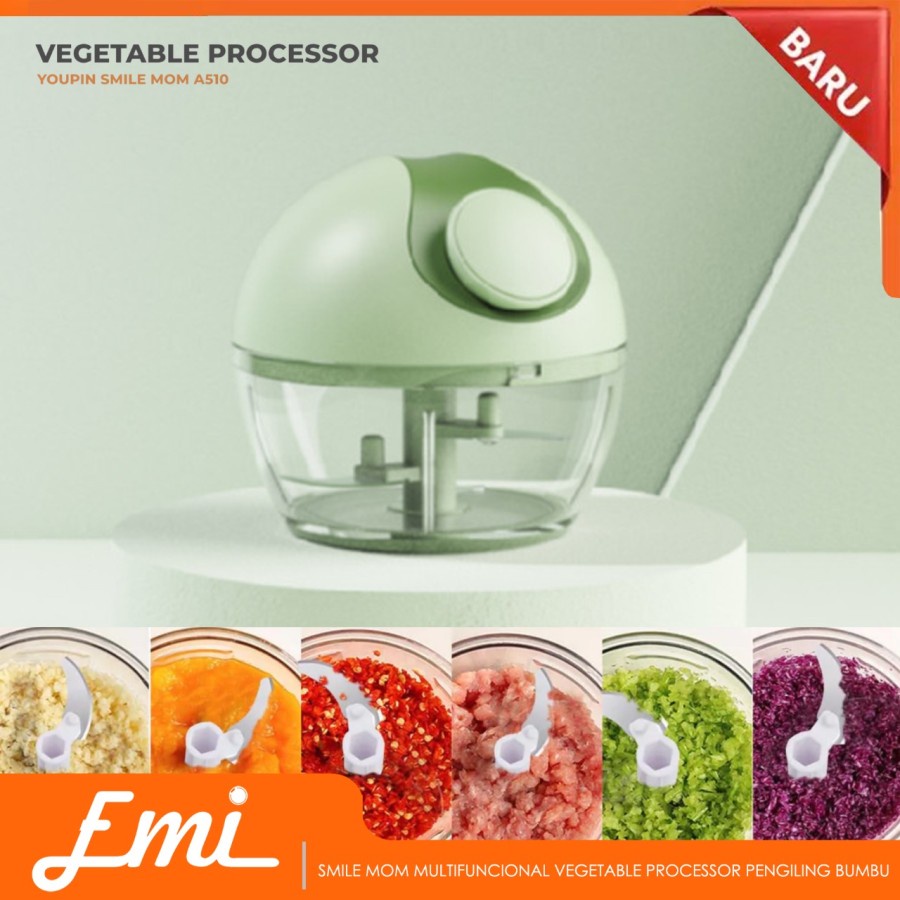 Youpin Smile Mom Multifuncional Vegetable Processor Pengiling Daging Bumbu Dapur Bawang