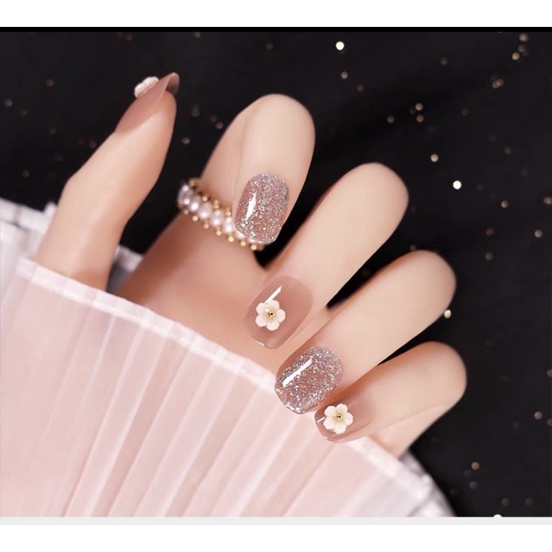 Kuku Palsu 【B14，lem cair】Nikah kuku Wedding False Nailart Pengantin Tangan