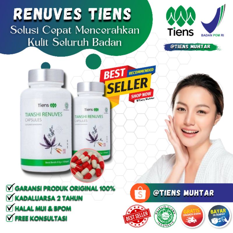 Renuves Tiens Pemutih Badan Isi 150 Capsules Original Bpom