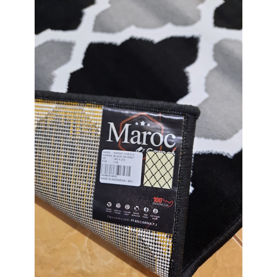 MAROC Karpet Lantai 160 x 210 BOG13 Black On Grey-3