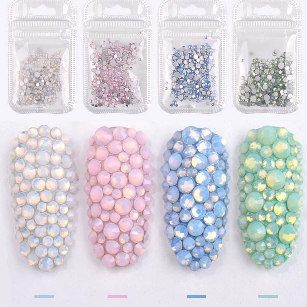 Mxbeauty Aksesoris Nail Art Dekorasi Kaca 3D Manikur Warna-Warni Multi Ukuran Strass Rhinestones Kristal
