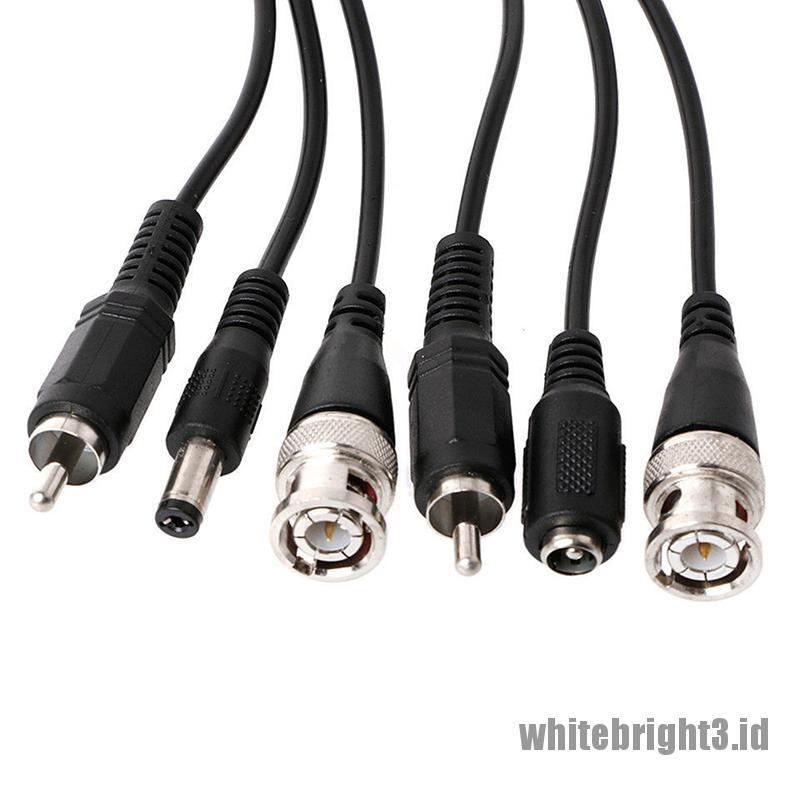 &lt; White3 &gt; 1 Pasang Kabel Power BNC Ke RJ45 Pasif Video + Audio Balun Transceiver Untuk CCTV