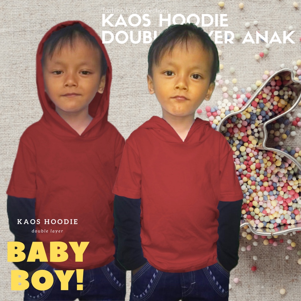 KAOS HOODIE ANAK DOUBLE LAYER