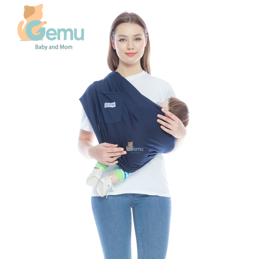 Geos Gendongan Bayi Samping Kaos Instan Polos Premium GEMU