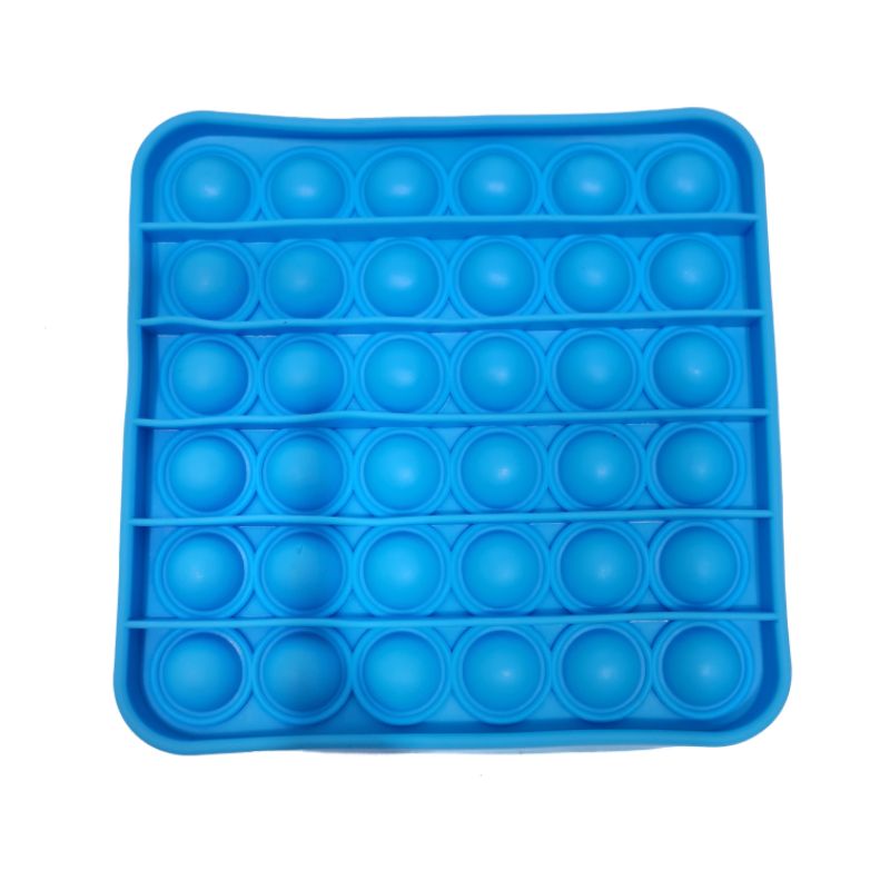 POP IT FIDGET TOY RAINBOW | PUSH POP BUBBLE FIDGET | MAINAN ANAK POP IT KARAKTER | POP IT POLOS-SQUARE BLUE