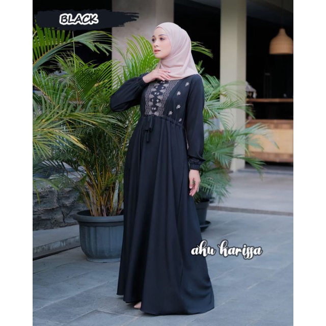 Gamis Syafira Ori AKU KARISSA / Gamis Terbaru AKU KARISSA / Gamis Itycrepe / Gamis Polos Bordir