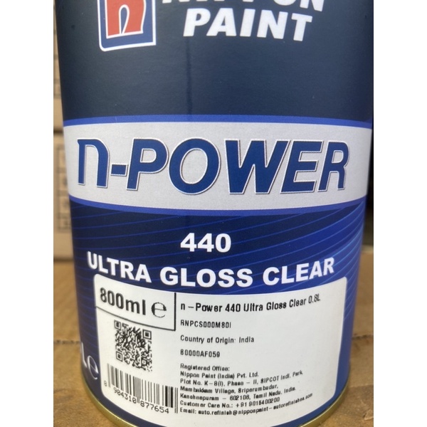 Clear Gloss Nippon Paint N-Power 440 Ultra Clear Gloss 1 liter Set