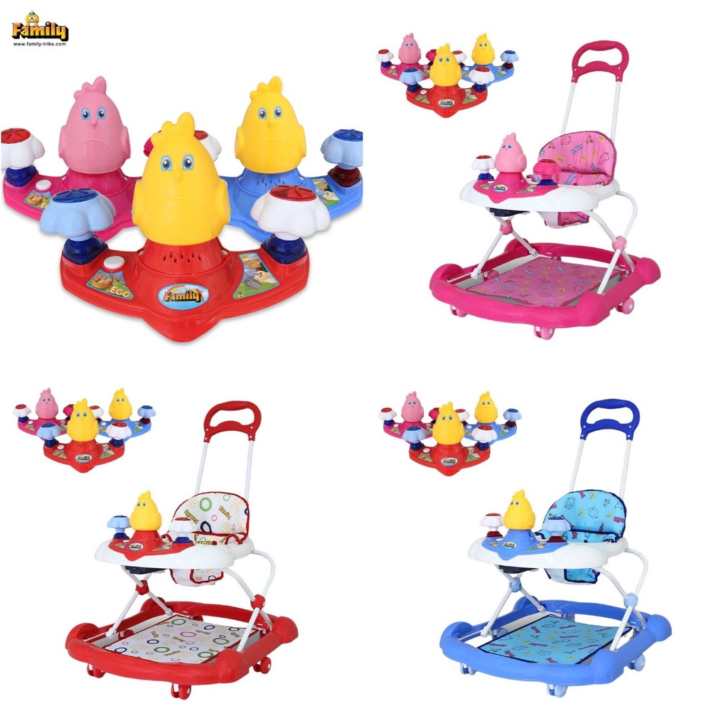 Family FB111 Rooster Detachable Music Toy 2 in 1 Baby Walker