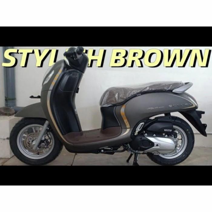 paketan full set body scoopy 2021 2022 terbaru K2f brownmate coklat doff original