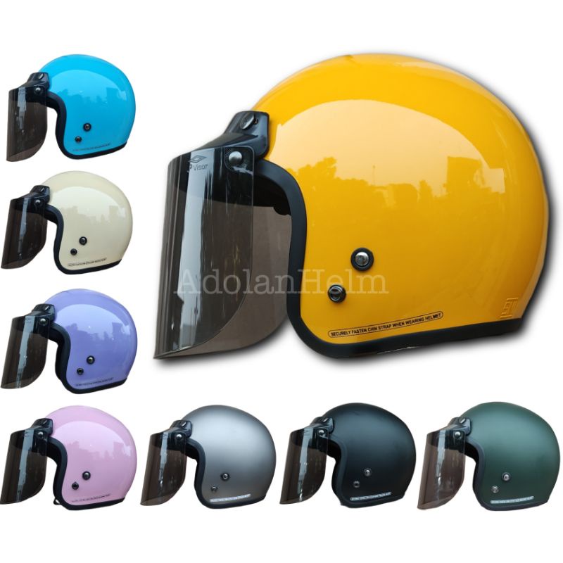 Helm Bogo Retro Dewasa Full Leher SNI Terlaris