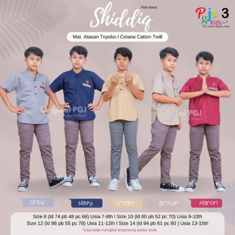 Shiddiq Setelan Koko Kurta Anak by PGJ Kids