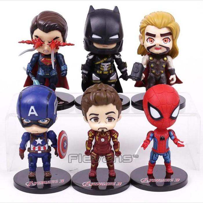 mainan figure murah Figure Superhero Marvel DC Set 6 Diskon