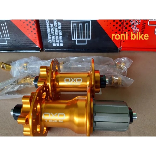 Hub freehub oxo 32 hole 4 sealed bearing GOLD - hub jangkrik 32h kualitas bearing bagus