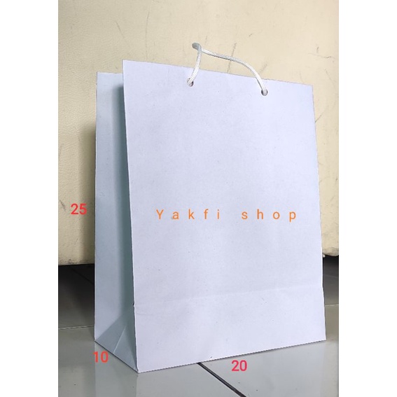 paper bag putih polos paperbag white kraft 20x25