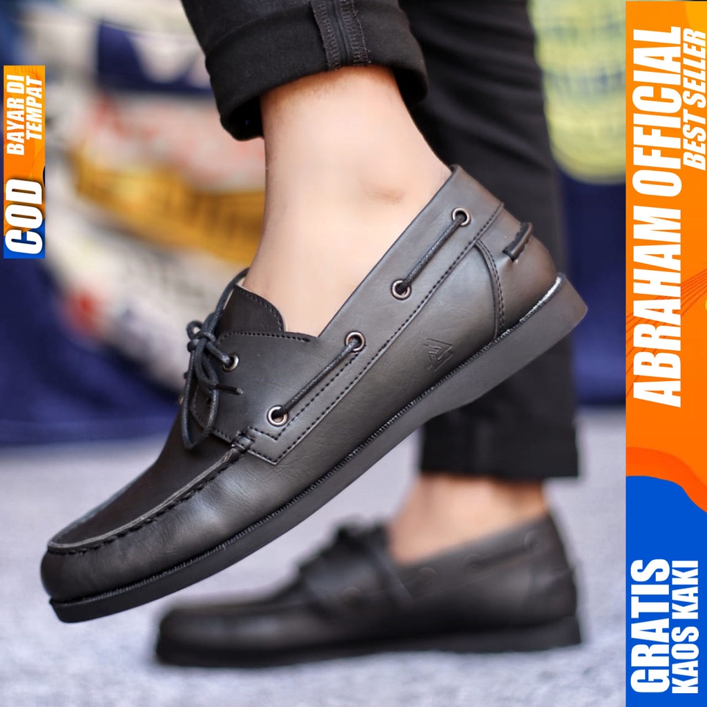 Sepatu Casual Pria Formal Pantofel Hitam Kerja Kantor Kuliah Kondangan Kulit Syntetic Keren Fashion Terbaru