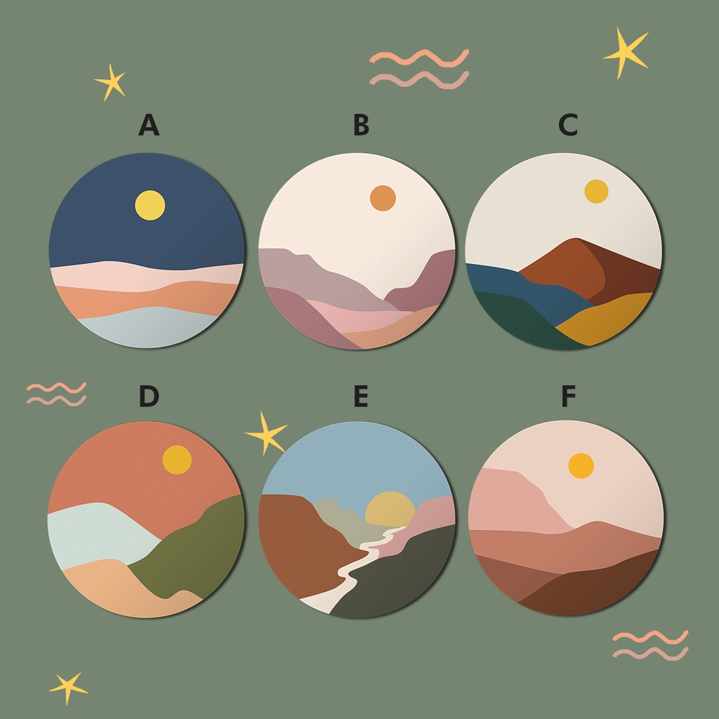 Tatakan Gelas Motif Abstrak Coaster Motif Abstrak Bahan Kayu d 9,5cm tebal 5mm coaster wooden print 