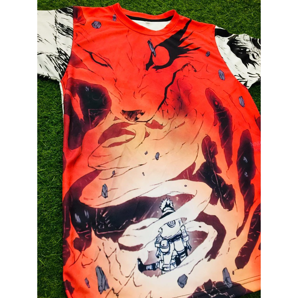 Tshirt Kurama Fullprint Naruto Uzumaki Anime