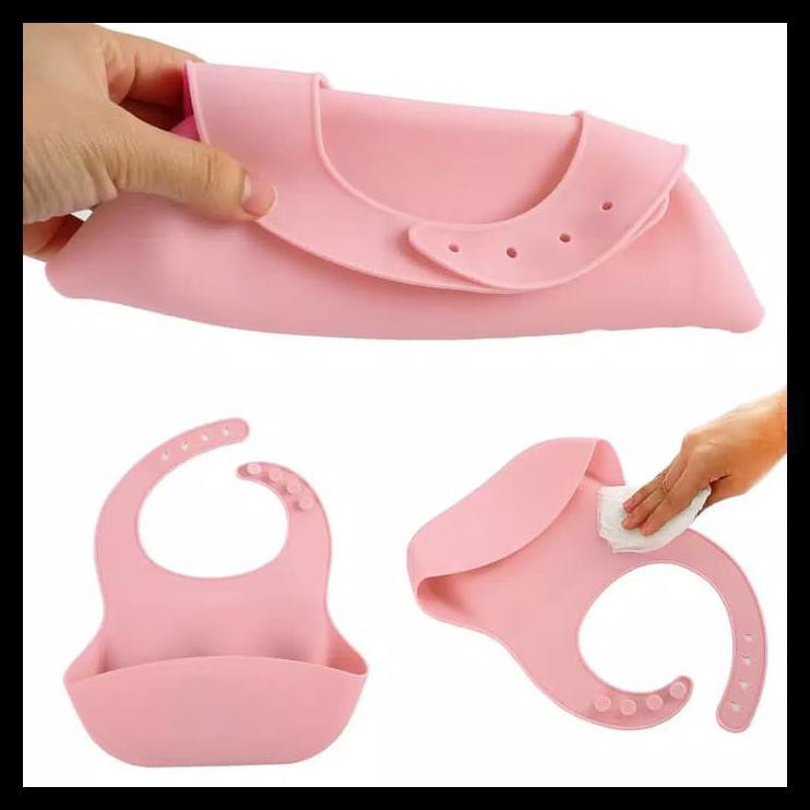 slaber silicone Bayi Baby BIB Slabber Full Silikon  Celemek Makan kantong silicon bayi