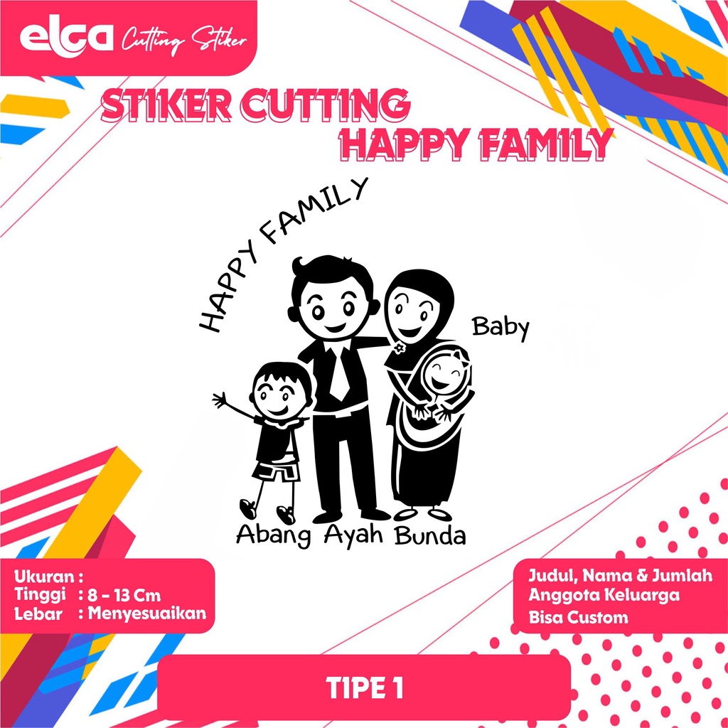 

Sticker Happy Family / Stiker Keluarga Cutting Custom