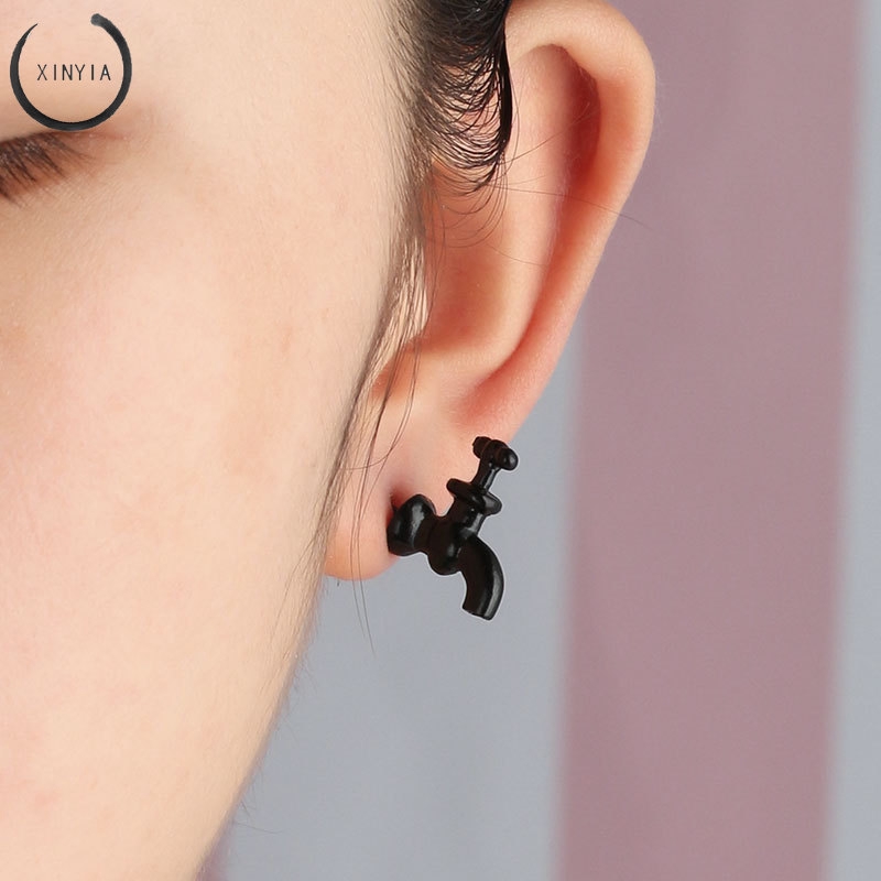 Anting-anting Pejantan 3D Alloy Faucet Shape Ms. Earrings Jewelry