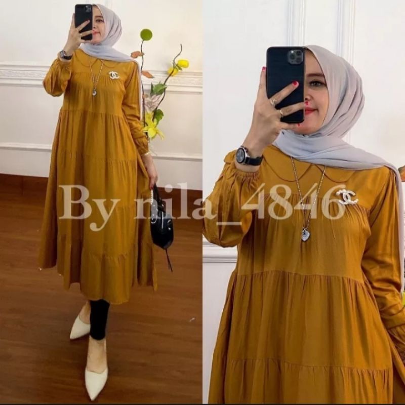MIDI DRESS TERBARU 2022 BAHAN PREMIUM/ MIDI DRESS POLOS/MIDI DRESS PREMIUM/ MIDI DRESS TIWIL