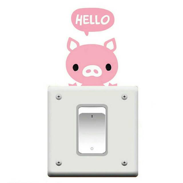 RELIZA WALLSTICKER SAKLAR PIG BABY PINK