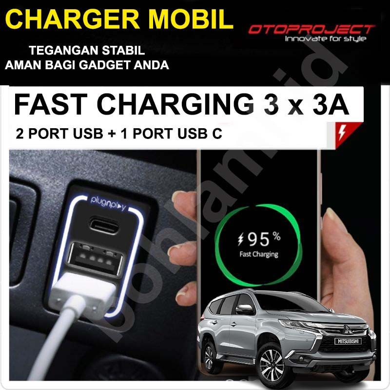 USB Fast Charging NEW PAJERO SPORT V2 OtoProject Charger HP Mobil 3A