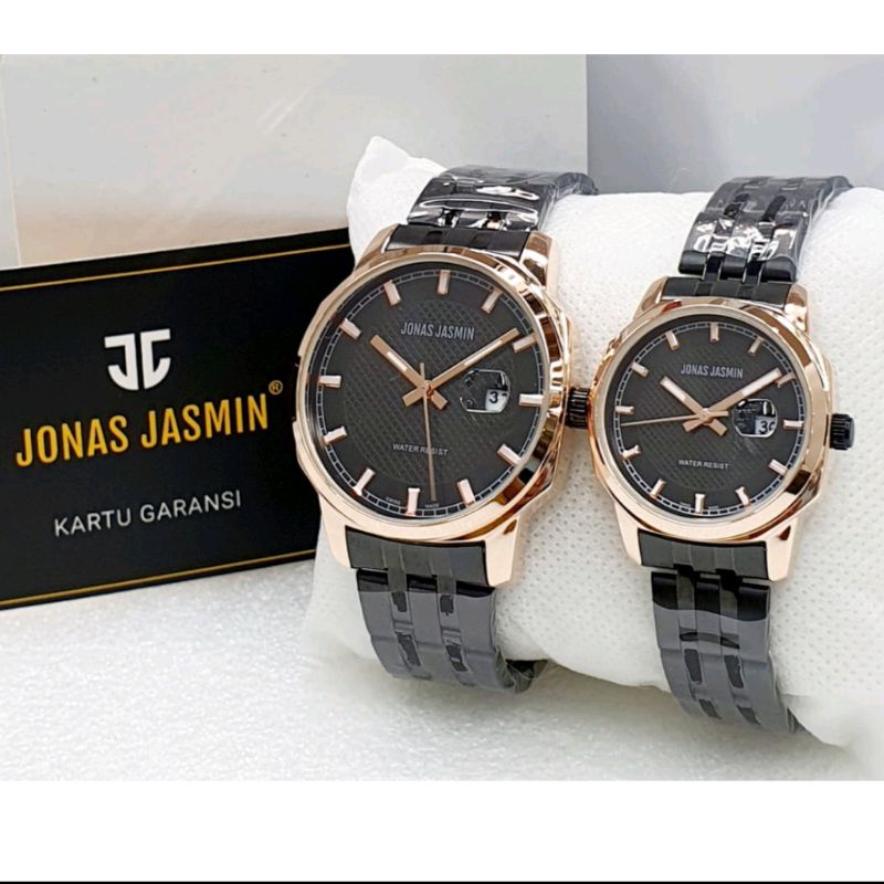 (Cod) Jam Tangan Couple Analog Jonas Jasmin JJ3103 Rantai Pasangan / Fashion Couple