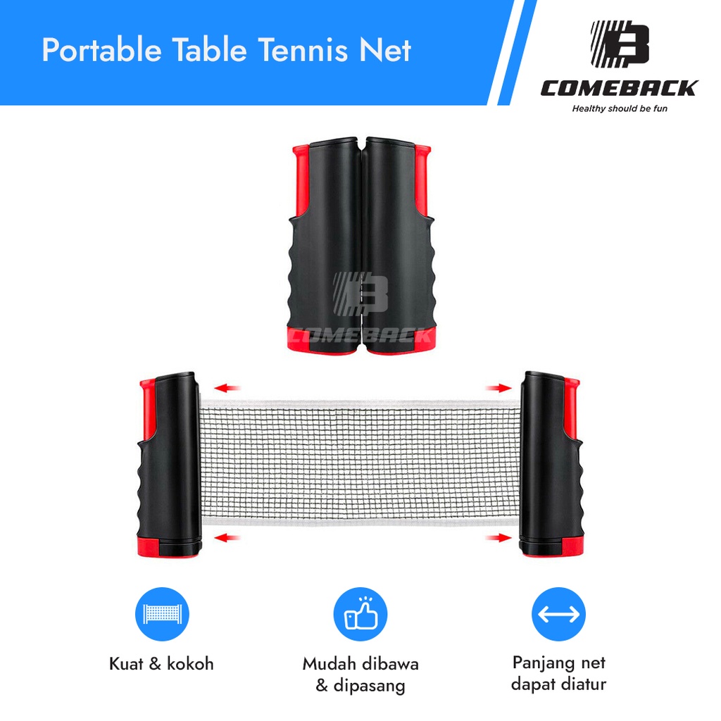 Comeback Portable Table Tennis Net, alat olahraga, net pingpong, alat pingpong, tenis meja