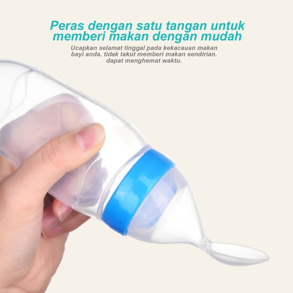 BOSJKT0091 Botol Dot Silikon Sendok Makan Makan Bayi