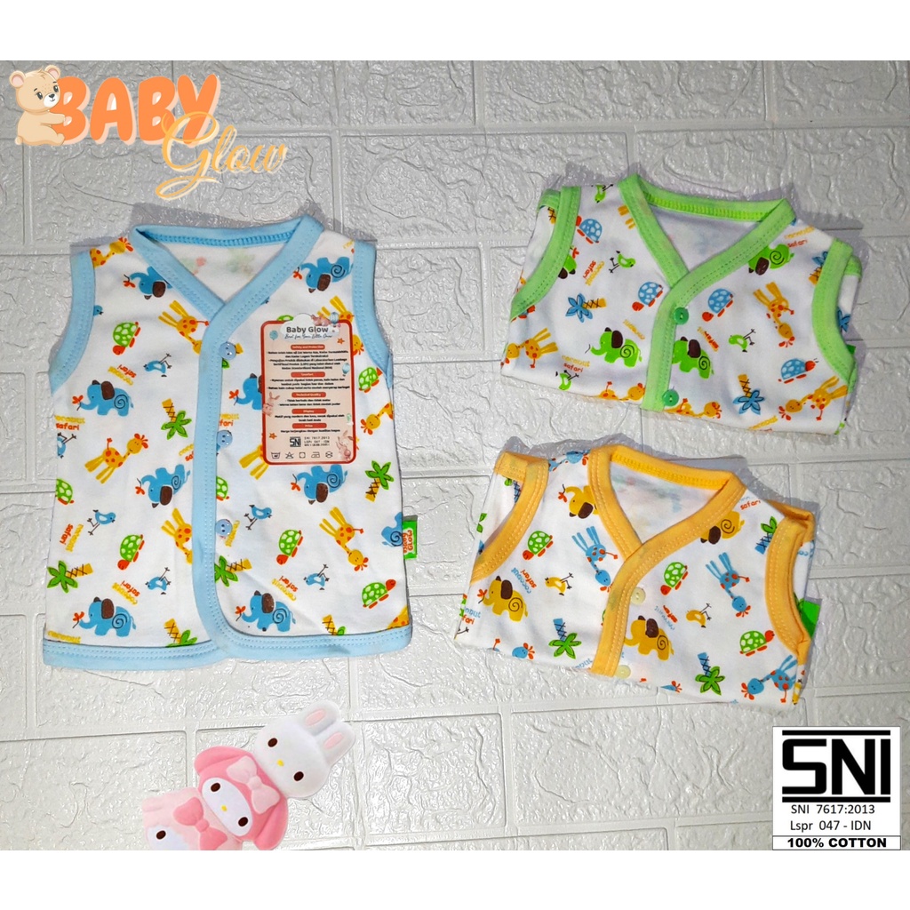 BAJU ATASAN TANPA LENGAN BAYI UNISEX COTTON BABYGLOW