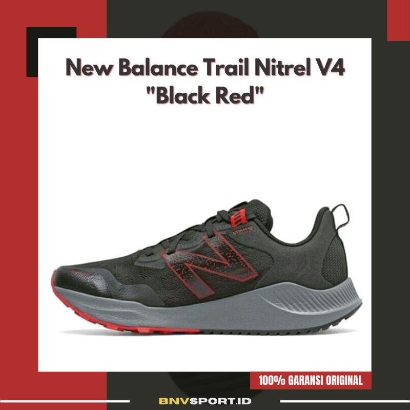 Sepatu Running Pria New Balance Trail Nitrel V4 Black Red MTNTRCB4 Original Sneakers Sport BNIB